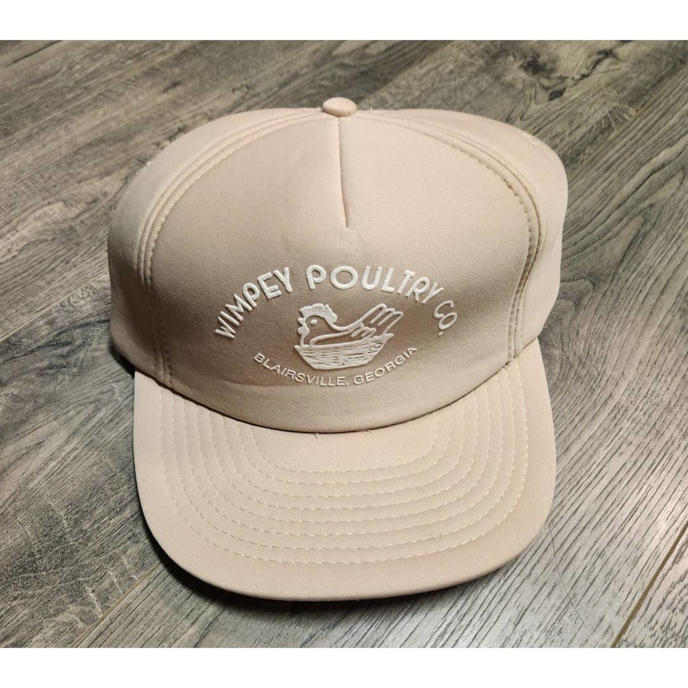 Vintage 80s Wimpey Poultry Co Blairsville Georgia Mesh Snapback Trucker Hat Cap